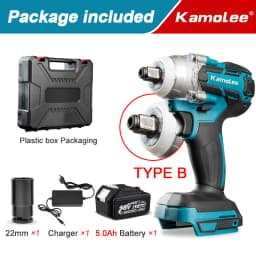 Kamolee 520N.M Brushless Cordless Electric Impact Wrench DTW285 Dual Function Power Tools Compatible with 18V Makita Battery