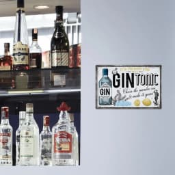 Putuo Decor Gin Tin Sign, It Is the Right Time for a Gintonic Choose the Number One , Wall Art Decor for Kitchen Bar Pub Club