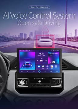 1 Din 7" Carplay Android 12 Car Radio For Universal Head Unit Retractable Screen Multimedia Video Player GPS Navi USB RDS