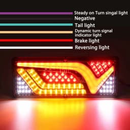 Pair 24V LED Car Truck Tail Light Rear Lights Turn Signal Brake Reverse Signal Lamp Trailer Lorry Bus Camper Caravan RV Tractor