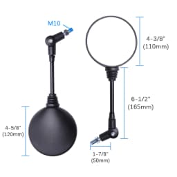Round 10MM Motorcycle Side Mirrors Rear View Rearview Mirror Electric Scooter Motorbike Accessories For Suzuki Honda Yamaha MT09