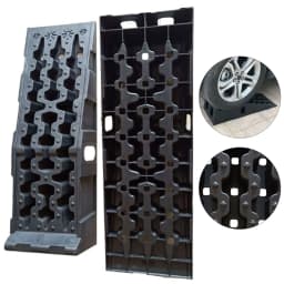 Donened Pack of 2 Plastic Loading Ramps Heavy Duty Car Ramps up to 16,000 lbs Universal Loading Ramps for Cars and Vehicles