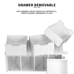 4 Drawer Chest of Drawers, White Floor Standing Bathroom Storage Cabinet Cupboard, Wooden Storage Dresser Organizer Unit, MDF
