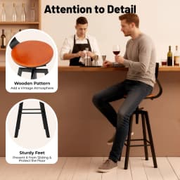 2pcs Bar Stool Wood Bar Chair Height Adjustable Bar Stool Kitchen Bar Chairs with Backrest Dining Table and Chairs Bar