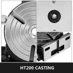 SucceBuy Rotary Table 8 Inch/200 MM Horizontal Vertical MT-3 Rotary Table 3-Slot / 4-Slot for Milling 360° Precision Working
