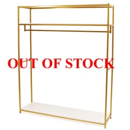 OUT OF STOCK Bymaocar Clothes Rack Metal Coat Stand with Clothes Rails and Shelf Multifunctional Freestanding Garment Rack Easy Assembly Gold