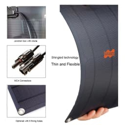 Mars Rock 100W Shingle Technology ETFE PET Semi Flexible Solar Panel PV Monocrystalline Solar Cell