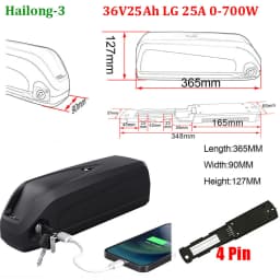 Hailong eBike Battery 36V 24.5Ah Bicycle Batteria With 18650 for 1000W 750W 350W Motor