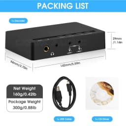 Nobsound 7.1 Channel Decoder Coaxial / Optical Audio Converter USB DAC MIC Music Player