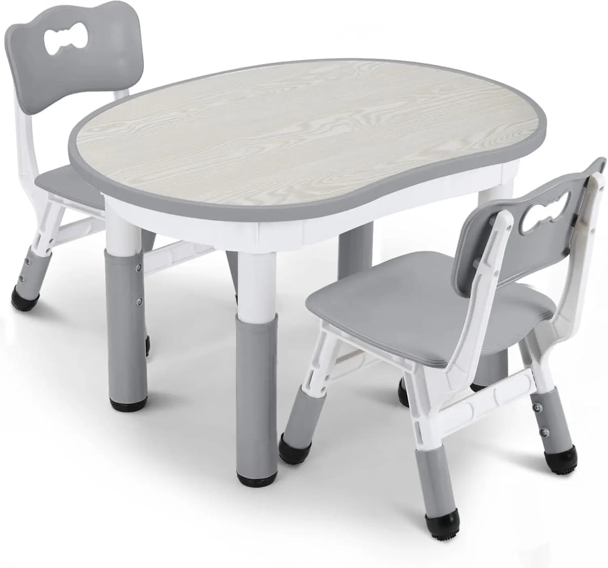 Kids Table and 2 Chairs Set Height Adjustable Toddler Play Activity Sturdy Table