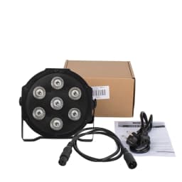 SHEHDS 1pcs LED RGBWA+UV 6IN1 7x18W Par Lighting Mobile Plug for DJ Club Atmosphere Audience Wedding Dance