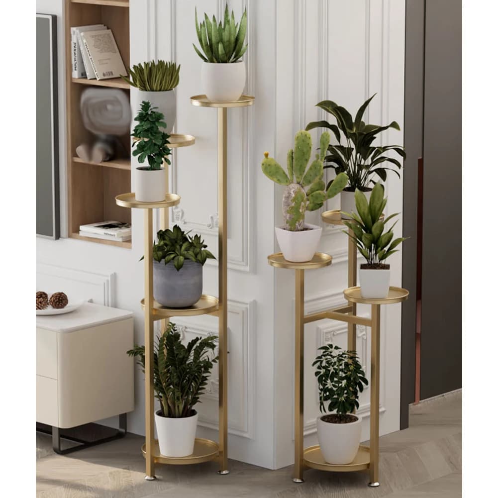 Indoor Multi-Layer Plants Flowers Stands With Anti-slip Feet Corner Stand Tall Planter Holder Shelf For Home Office Decor