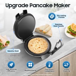1200W Electric Toaster, Temperature Adjustable Roti Maker, Press Machine for Pancakes, Pan Cakes, Omelettes