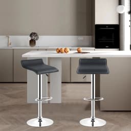 2-Piece Adjustable Bar Chair, Square Bar Chair 2-Piece Swivel Chair, Height Adjustable, 360° Rotation, Ultra-Quiet, Suitable for