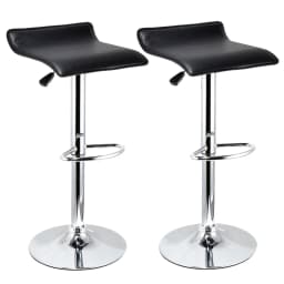 2-Piece Adjustable Bar Chair, Square Bar Chair 2-Piece Swivel Chair, Height Adjustable, 360° Rotation, Ultra-Quiet, Suitable for