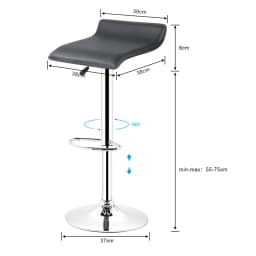 2-Piece Adjustable Bar Chair, Square Bar Chair 2-Piece Swivel Chair, Height Adjustable, 360° Rotation, Ultra-Quiet, Suitable for