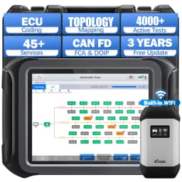 XTOOL D9S Intelligent Car Diagnostic Tool ECU Coding 45 Reset Key Programming FCA AutoAuth DOIP CANFD Topology Automotive Scanne
