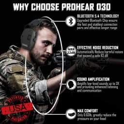 PROHEAR Headphones Bluetooth Electronic Shooting Ear Protection Earmuffs Noise Reduction Sound Amplification Hearing Protector