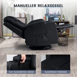 Comhoma Recliner Chair Tv Chair with Reclining Feature and Footrest Thick Backrest and Armrests 360 ° Rotatable