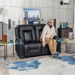 Comhoma Recliner Chair Tv Chair with Reclining Feature and Footrest Thick Backrest and Armrests 360 ° Rotatable