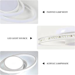 LED Ceiling Light, White Double Round LED Ceiling Lamp, Cold White Light 6500K for Bedroom Kitchen Livingroom Dinningroom