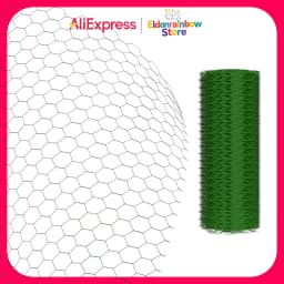 Hexagonal Mesh 0.5m High x 25m - Garden Fence Wire Mesh - Mesh Width 25 mm Wire Mesh Fence - PVC Coated Green Rabbit Wire