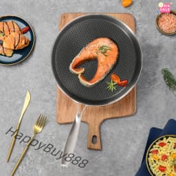 304 Stainless Steel Frying Pan Pancake Pan Nonstick Wok Pan Steak Cooking Pot Skillet Saucepan Induction Single Sided Honeycomb