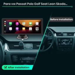 Junsun 10.26 inch Touchscreen Portable Wireless CarPlay for Apple Android Car Stereo Bluetooth AUX GPS FM