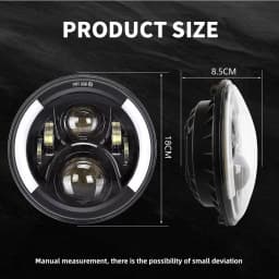 CO LIGHT E9 Car 7" Led Headlight Hi/Low H4 Halo Angle Eyes For Urban Harley BMW Jeep JK 4x4 Suzuki Samurai Wrangler Off Road 12V