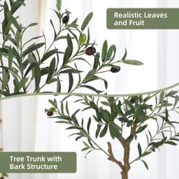 2pcs Artificial Olive Tree 120/150cm Tall Faux Silk Olive Trees Fake Potted Tree for Indoor Home Office Living Room Decor