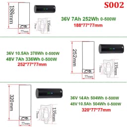 Bottle EBike Battery Pack 36V 10.5Ah 48V 7Ah With Branded 18650 Li-ion Cell Pack Bafang TSDZ2 750W 500W 350W 250W Mini Batteries