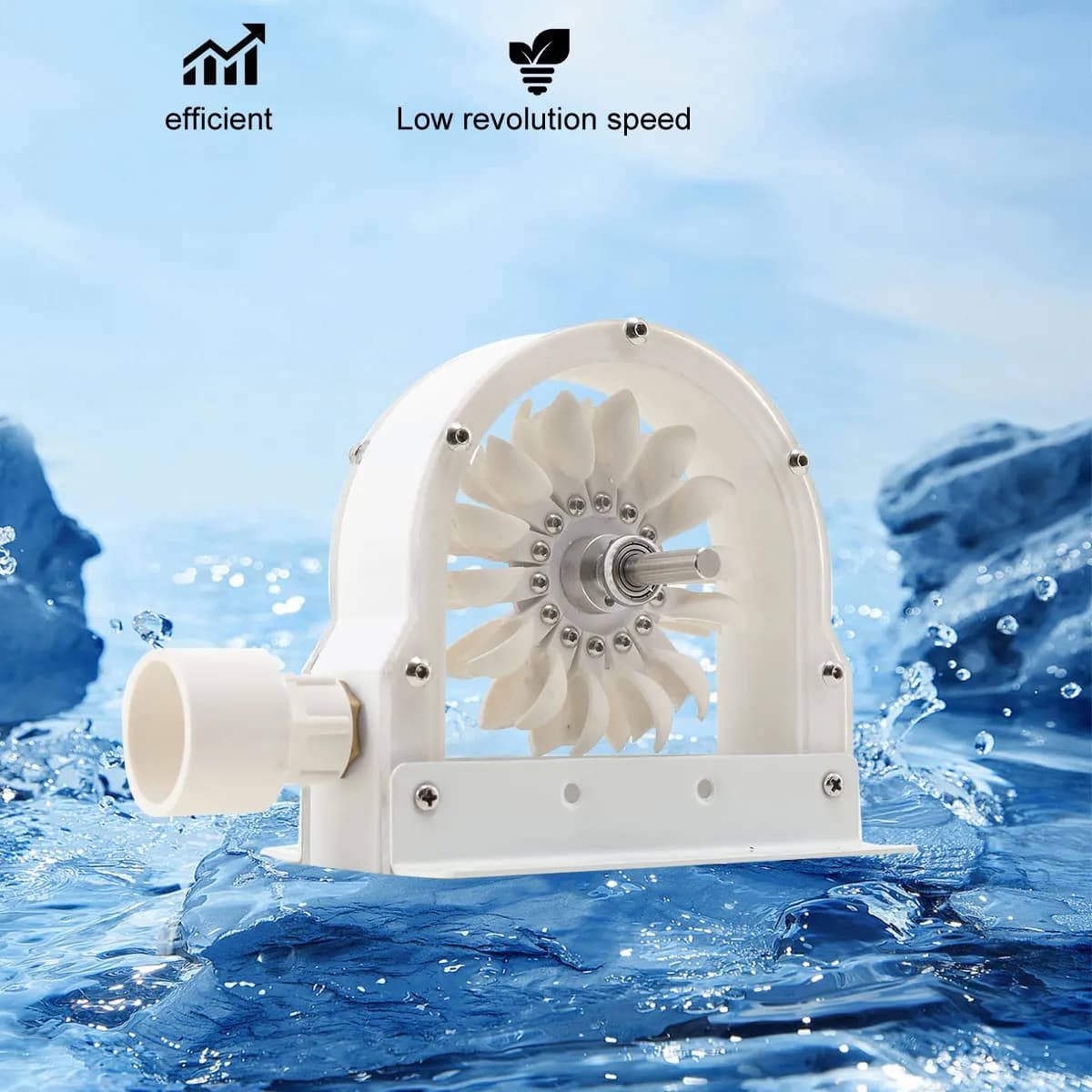 Pelton Water Power Generator 100–300 W 500–4000 RPM Wheel Impulse Pelton Turbine with Adapter to DIY Hydroelectric Generator