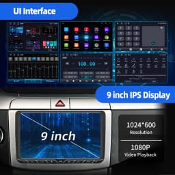 9" Android 14 4G+64G Wireless Carplay Car Stereo Radio for VW Golf 5 6 Polo Passat B6 Touran Tiguan Sharan GPS NAVI WIFI RDS SWC