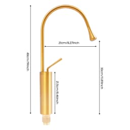 360 Degree Swivel Brass Gold Water Faucet Deck Mount, Modern Rotatable Bathroom Faucet with 2* Water Hoses