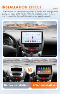 Snapdragon 8Core Android 14 Car Radio For Peugeot 107 Toyota Aygo Citroen C1 2005 - 2014 wireless CarPlay Android Auto 4G BT5.4