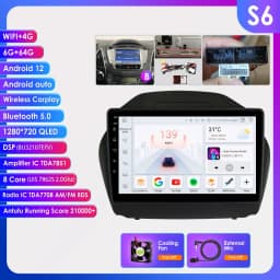 10.1" Hizpo 2Din Androird13 Car Radio for Hyundai Tucson 2 IX35 2011 - 2017 Auto CarPlay UI7862 Multimedia GPS DSP RDS 360CAM