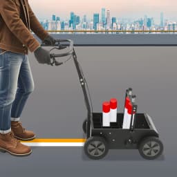 Double Line Striping Machine Adjustable Height (5.1-11.6in) & Line Width (3.9-5.1in) for Parking Lot/Sports Field/Court Marking
