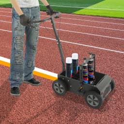 Double Line Striping Machine Adjustable Height (5.1-11.6in) & Line Width (3.9-5.1in) for Parking Lot/Sports Field/Court Marking