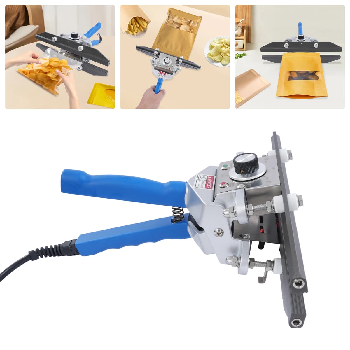 220V 500W Professional Sealing Machine Electric Hand Impulse Sealer Length Sealer Pliers For Foil Bag Composite Film 12”