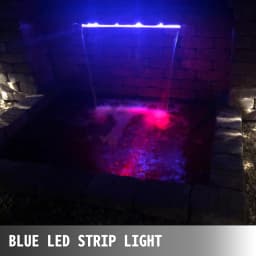 SucceBuy 30-90CM Pool Fountain Waterfall W/ LED Light Water Pipe Acrylic Fountain Pond Garden Swimming Pool Water Fountain Decor