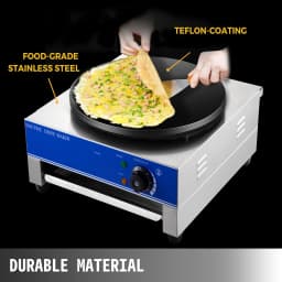 SucceBuy Electric Crepe Maker Pancake Machine Non-Stick for Making Crepes Pancakes Blintzes Omelets in Restaurants Bars Cafes
