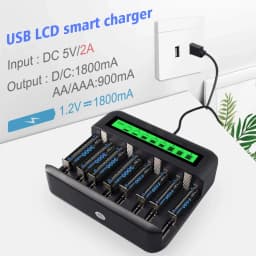 CITYORK 1.2V D Battery 10000 mAh LR20 R20 NIMH + LCD Smart Charger for AA AAA C D 9V Batteries