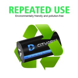 CITYORK 1.2V D Battery 10000 mAh LR20 R20 NIMH + LCD Smart Charger for AA AAA C D 9V Batteries