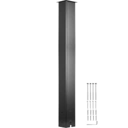 SucceBuy 27"/43" Solid Mailbox Post Stand Steel Letter Box Post Granite Powder-Coated Steel With Drain Hole Outdoor For Roadside
