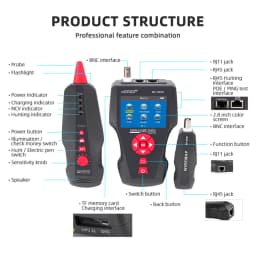 Original Noyafa NF-8601W Multifunction Network Cable Tester RJ45 RJ11 BNC POE PING Crosstalk Test Network Wire Cable Tracker