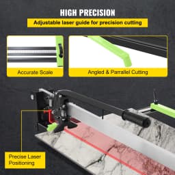 SucceBuy Tile Cutter Manual Tool w/ Precise Laser Positioning Rubber Surface Single Rail for Porcelain Ceramic Industry