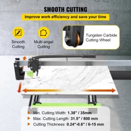 SucceBuy Tile Cutter Manual Tool w/ Precise Laser Positioning Rubber Surface Single Rail for Porcelain Ceramic Industry