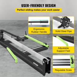 SucceBuy Tile Cutter Manual Tool w/ Precise Laser Positioning Rubber Surface Single Rail for Porcelain Ceramic Industry