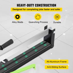 SucceBuy Tile Cutter Manual Tool w/ Precise Laser Positioning Rubber Surface Single Rail for Porcelain Ceramic Industry