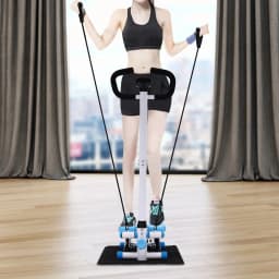 Fitness Twist Stepper Home Exercise Stepping Machine With Handlebars & Resistance Band 150KG, Adjustable Height
